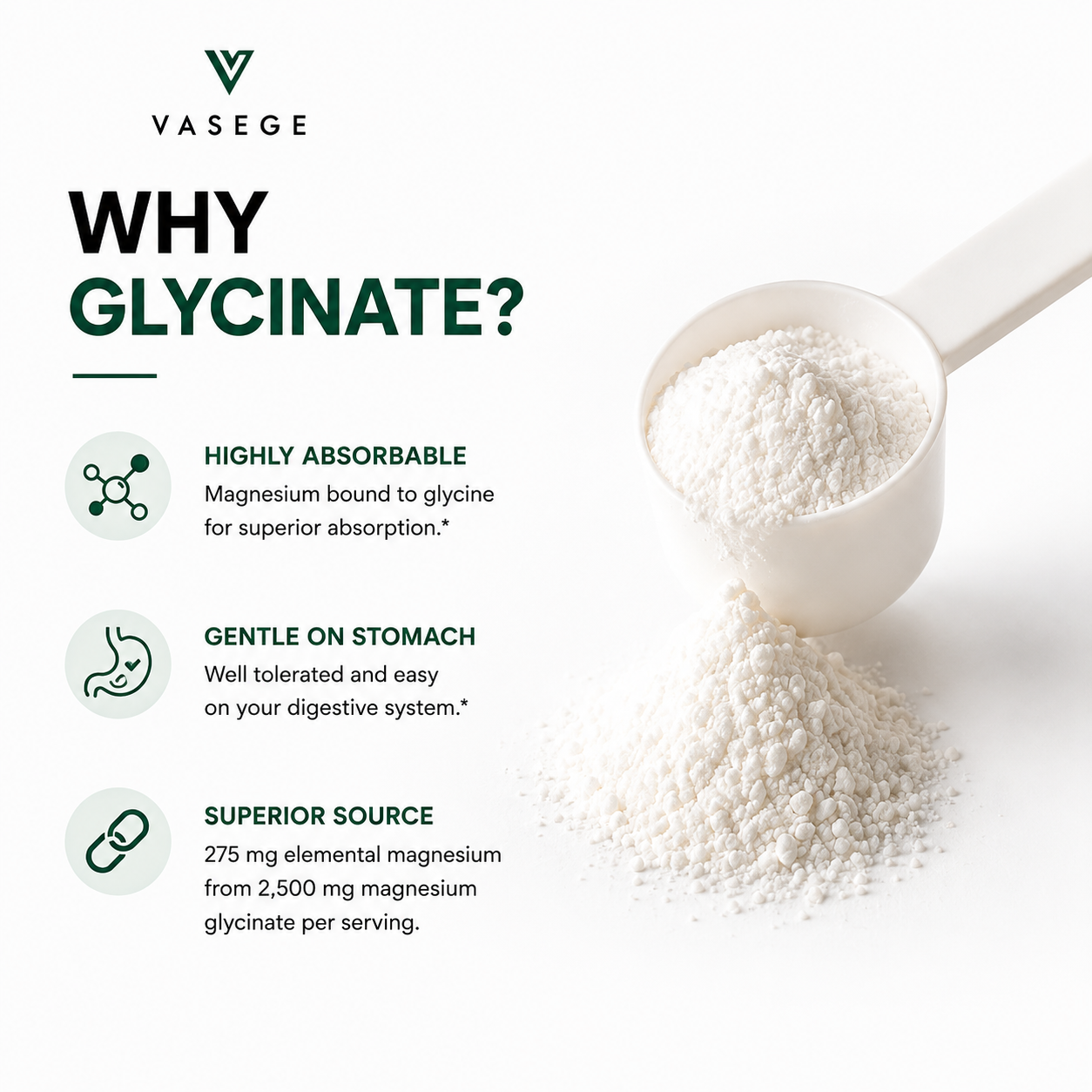 Magnesium glycinate supplement – highly absorbable form of magnesium