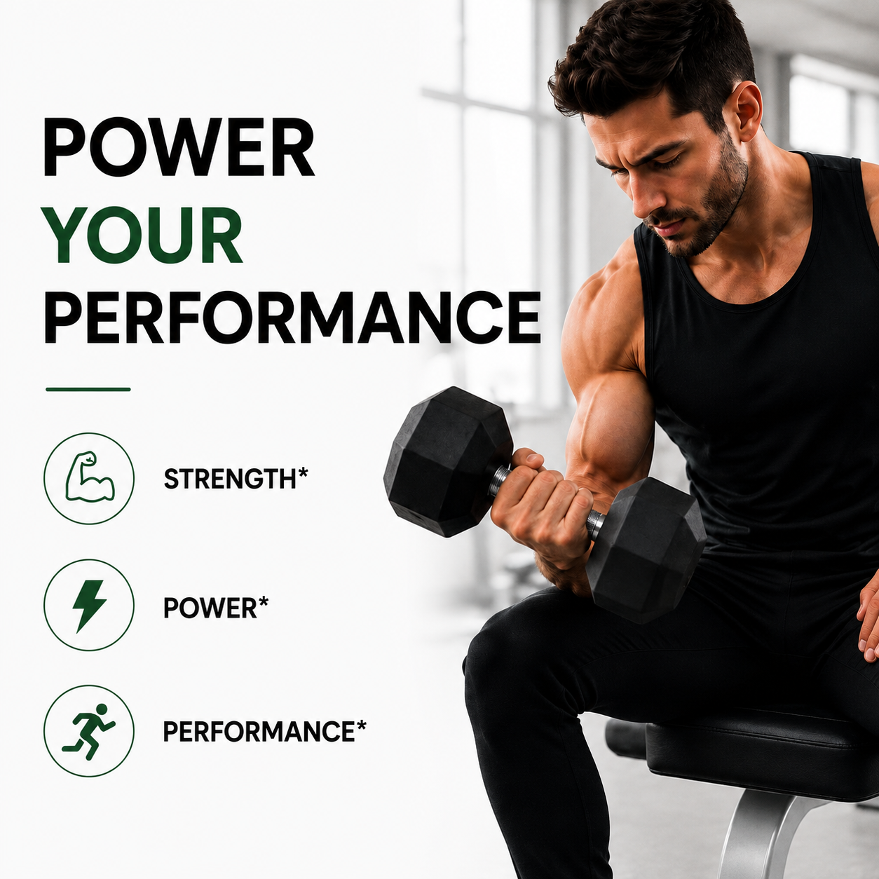Creatine monohydrate for strength, power and workout performance