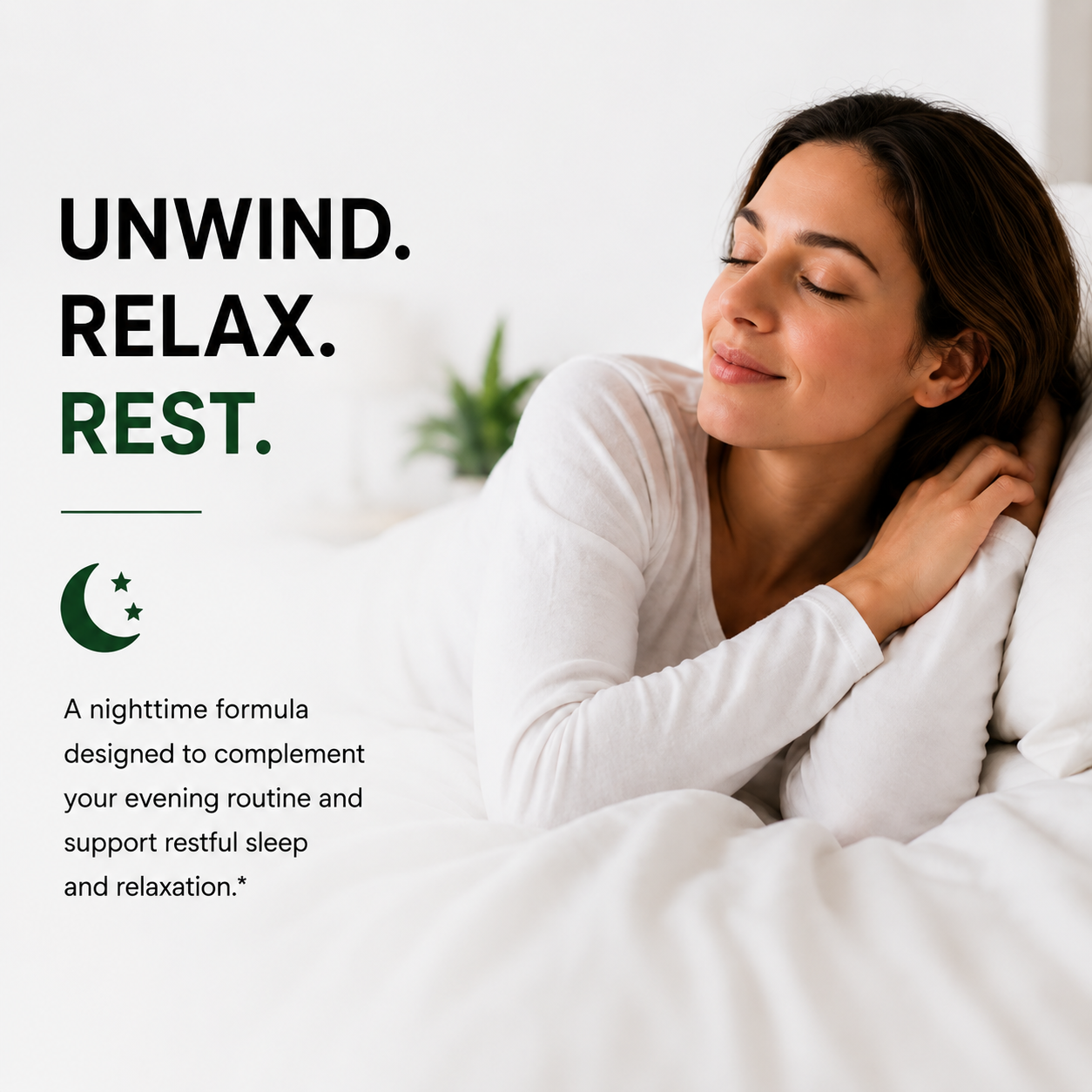 Nighttime sleep support supplement for relaxation and restful sleep